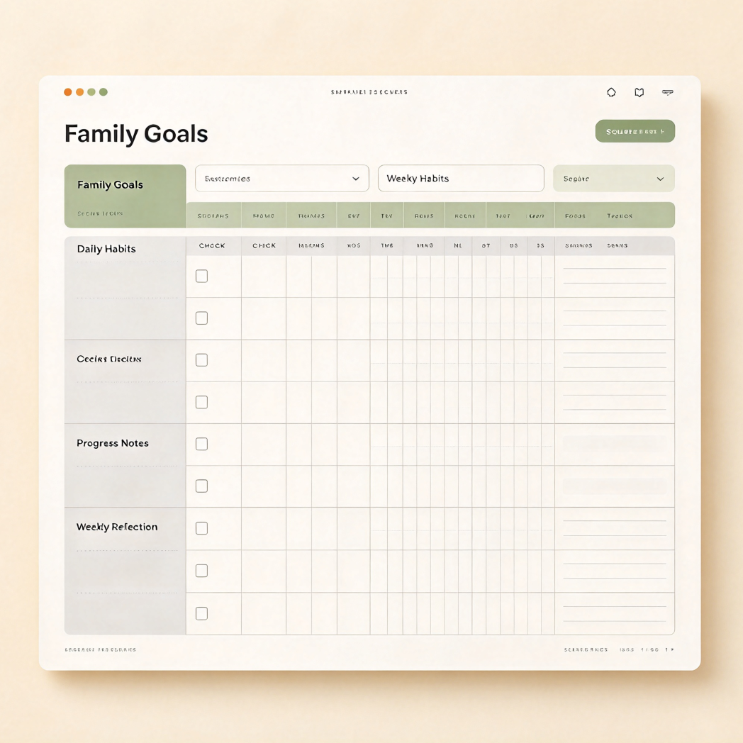 Custom Family Goal & Habit Tracker