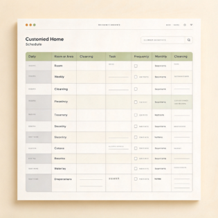Custom Home Cleaning Schedule