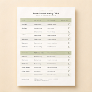 Custom Room-by-Room Cleaning Checklist