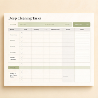 Custom Deep Cleaning Planner