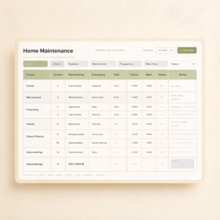 Custom Home Maintenance Schedule