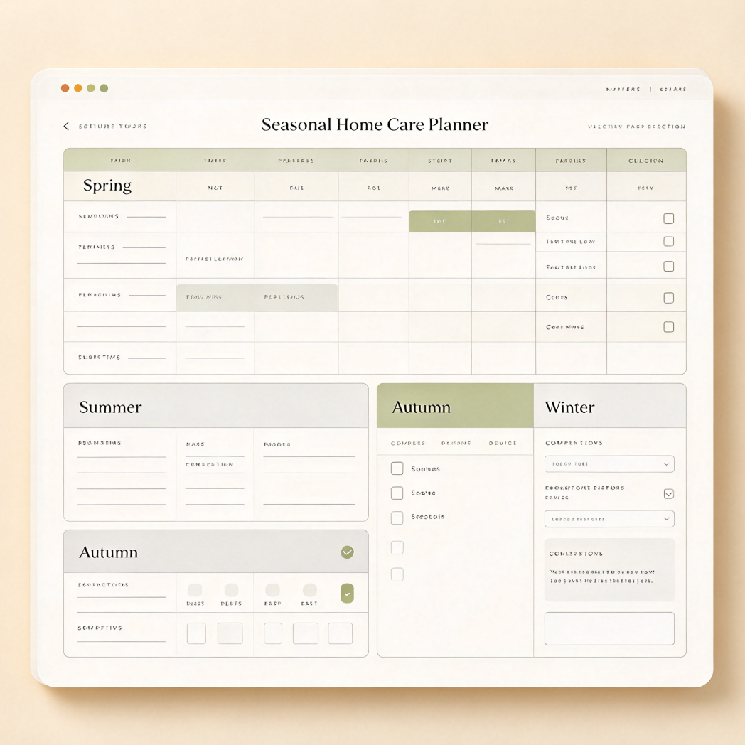 Custom Seasonal Home Care Planner