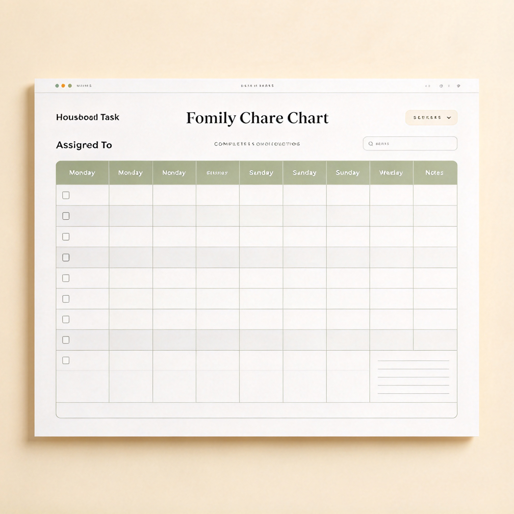 Custom Family Chore Chart