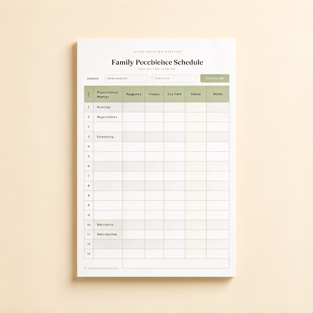 Custom Family Responsibility Schedule